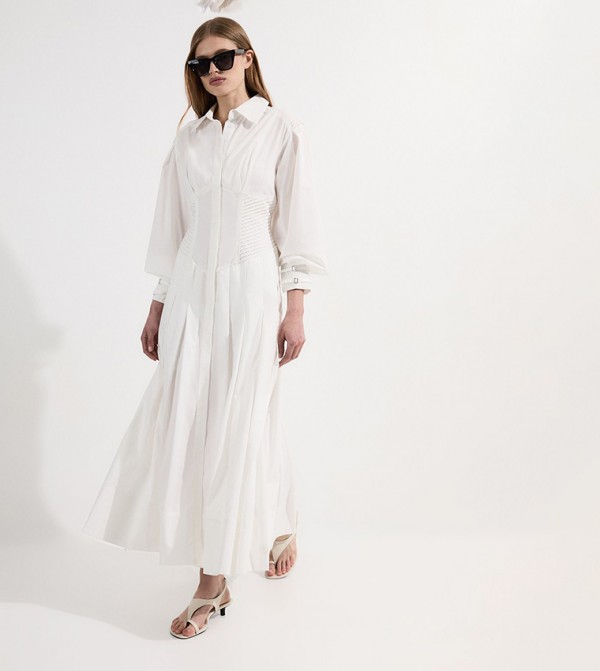 Archive Collection - Tall Balloon Sleeves Woven Maxi Dress