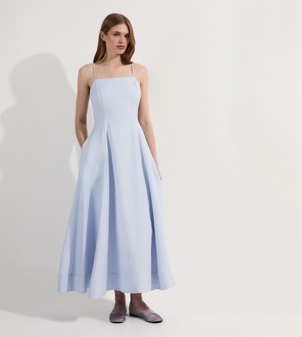 Tall Linen Strappy Prom Maxi Dress