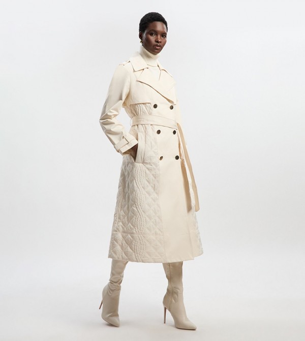 جاكيت ترنش مبطن كم طويل 