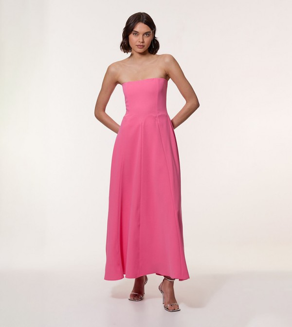 Soft Tailored Bandeau Midi Dress
