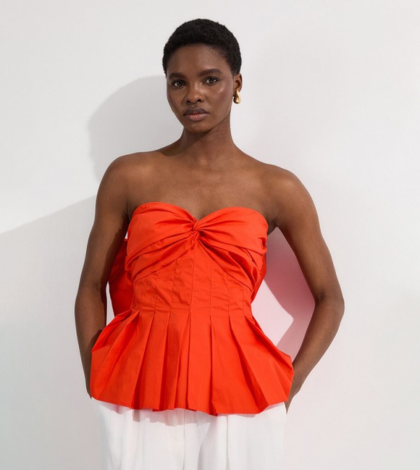 Poplin Bow Detail Woven Top