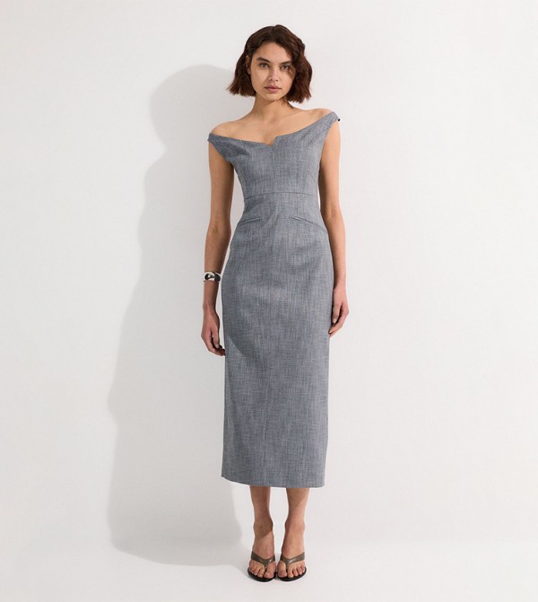 Tailored Strappy Pencil Midi Dress