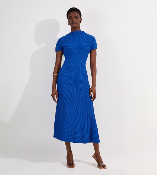 Stitch Detail Knit Midi Dress