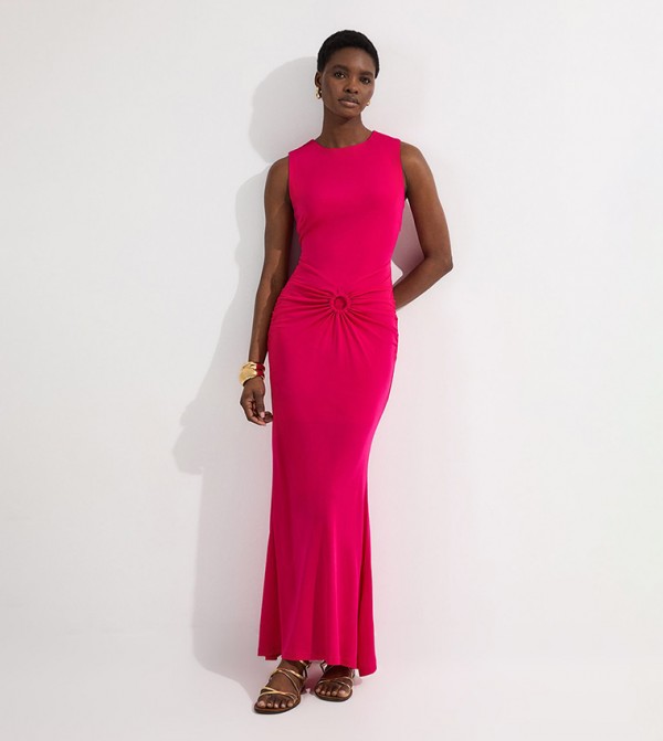 Premium Stretch Crepe Jersey Maxi Dress