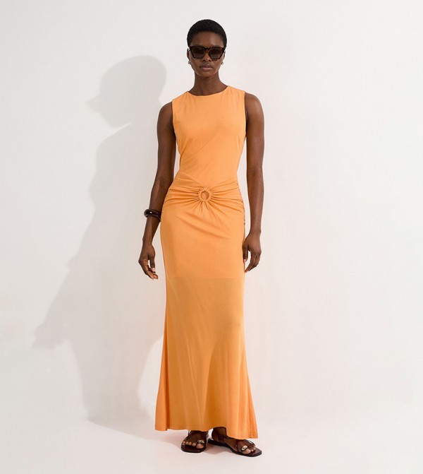 Petite Premium Stretch Crepe Jersey Maxi Dress