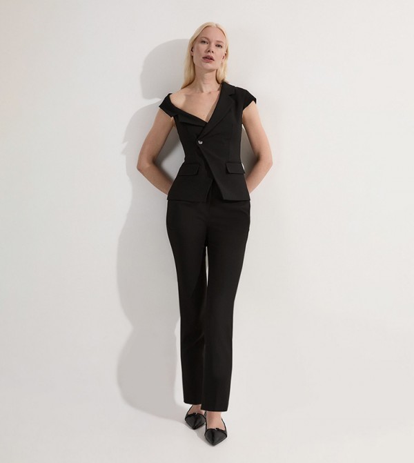 Compact Stretch Slim Fit Trousers