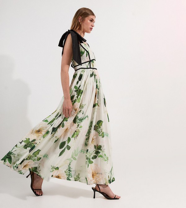 Lydia Millen Spring Floral Print Strappy Maxi Dress