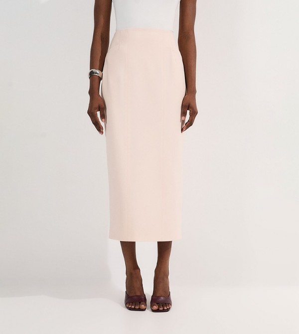 Compact Stretch Pocket Detail Midi Pencil Skirt