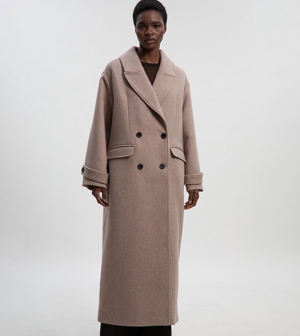 Wool Oversized Double Breasted Tailored Coat