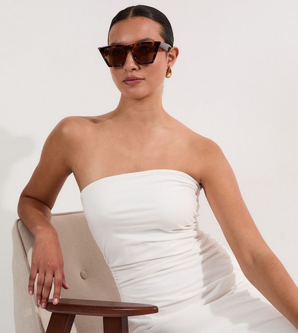 Stretch Cotton Jersey Bandeau Maxi Dress