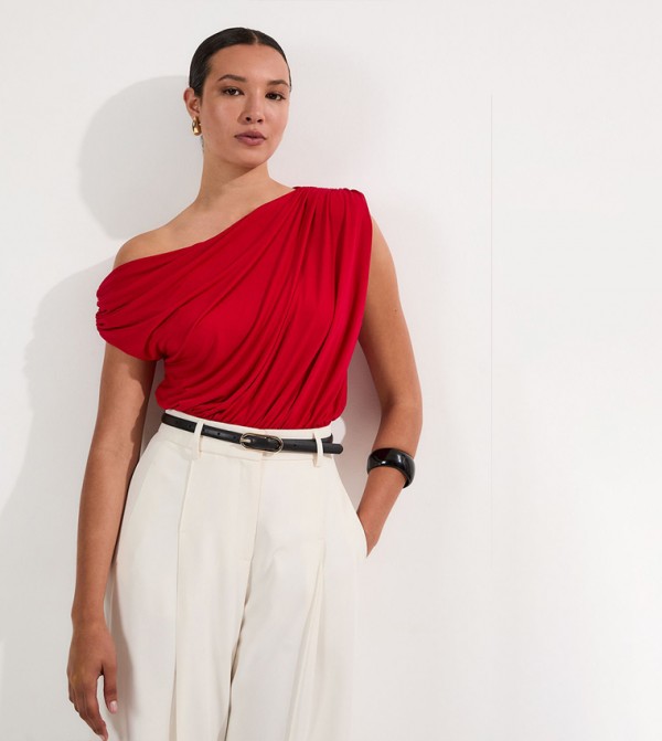 Jersey Crepe Asymmetric Bodysuit