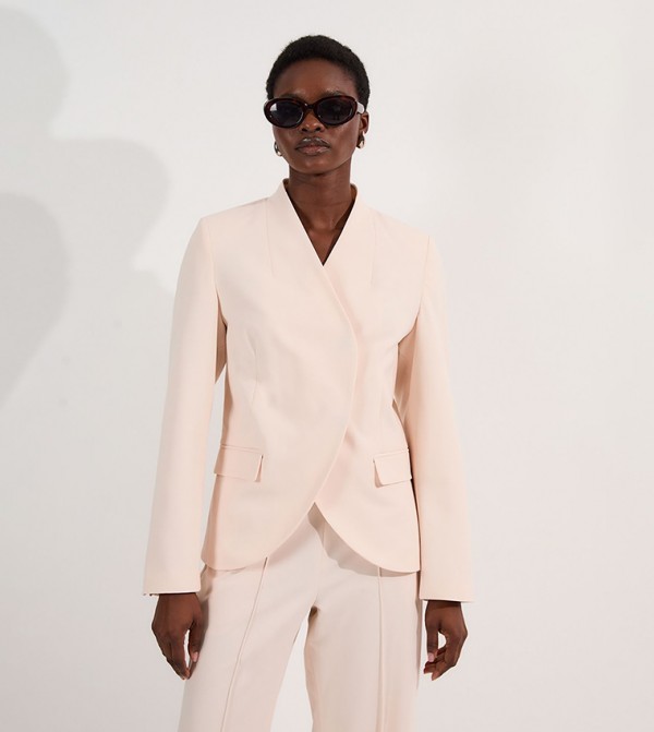 Petite Asymmetric Single Breasted Tailored Blazer