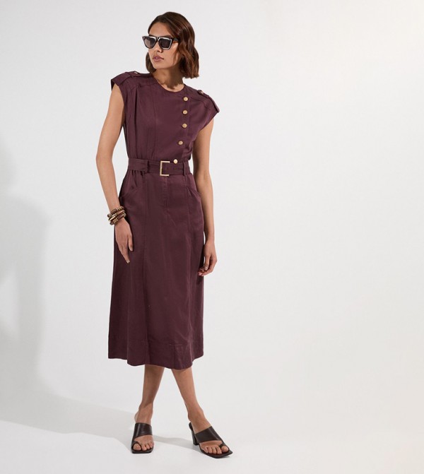 Soft Twill Relaxed Midi Dress