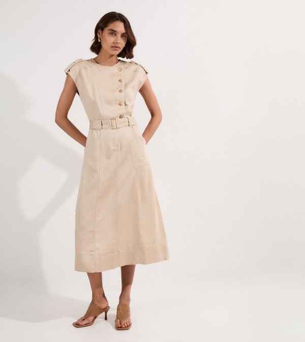 Soft Twill Relaxed Midi Dress