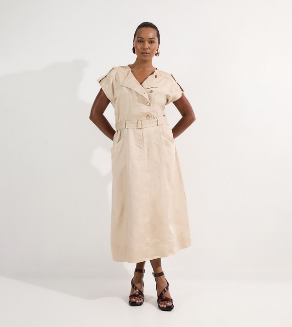 Curve Soft Twill Relaxed Midi Dress