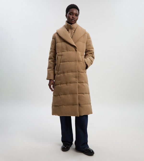 Wool Hybrid Padded Puffer Coat