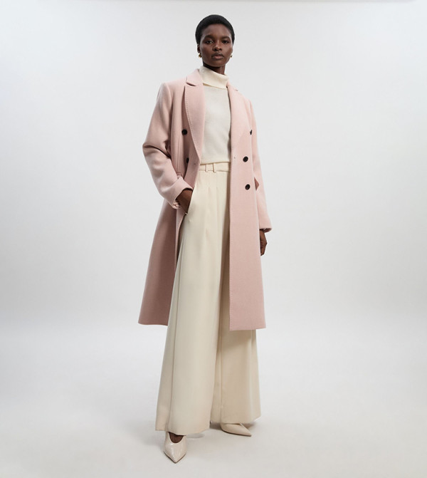 Wool Fitted Double Breasted Coat