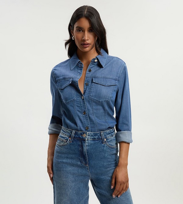 Chambray Stretch Denim Shirt