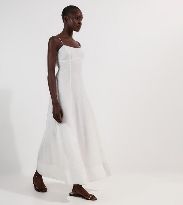 Crinkle Georgette Strappy Midi Dress