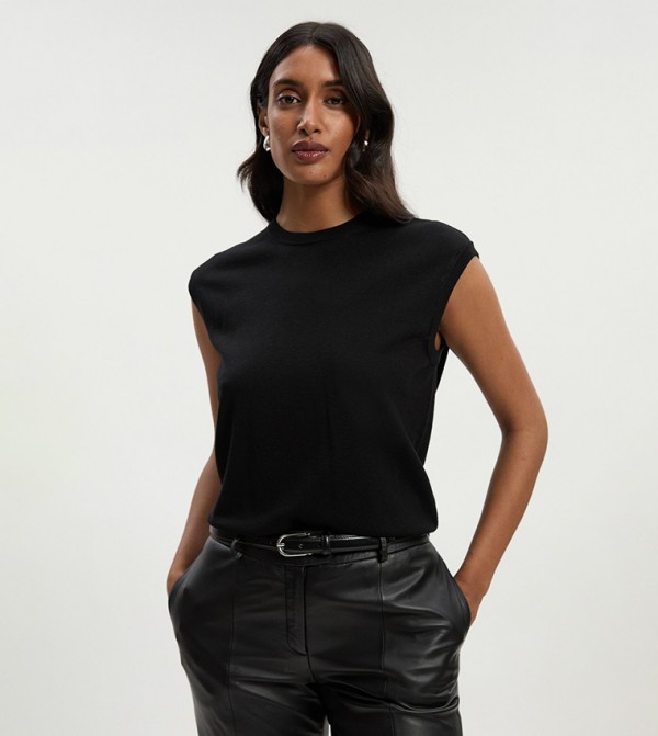 Viscose Blend Knit Sleeveless Top