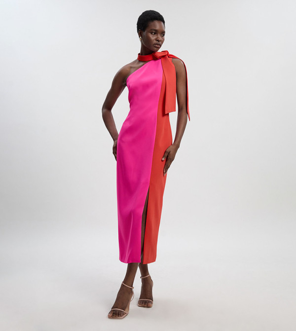 فستان ميدي بلونين للمقاسات الصغيرة 