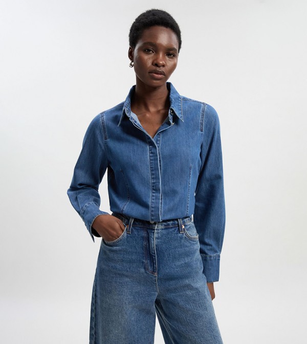 Tailored Long Sleeves Denim Shirt
