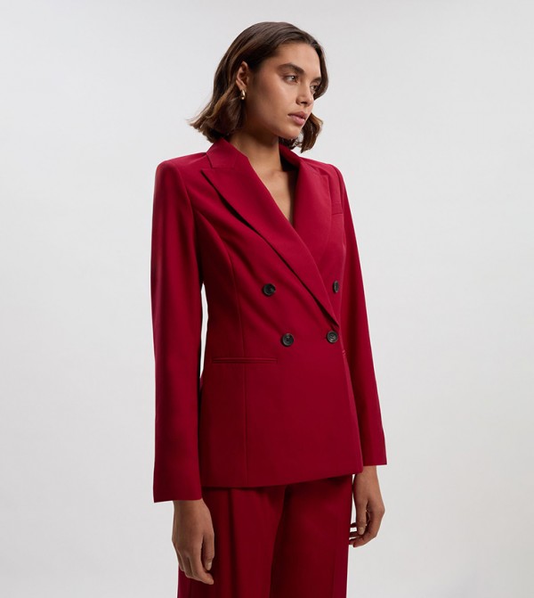 Polished Double Breasted Tailored Blazer