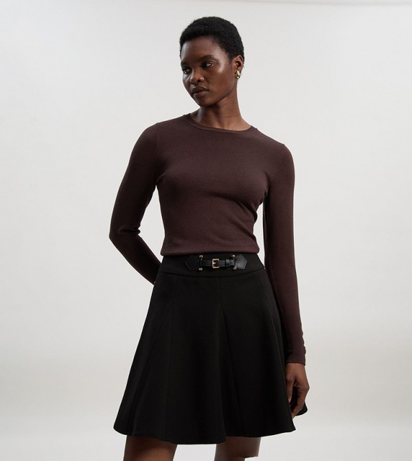 Solid Flippy Mini Skirt