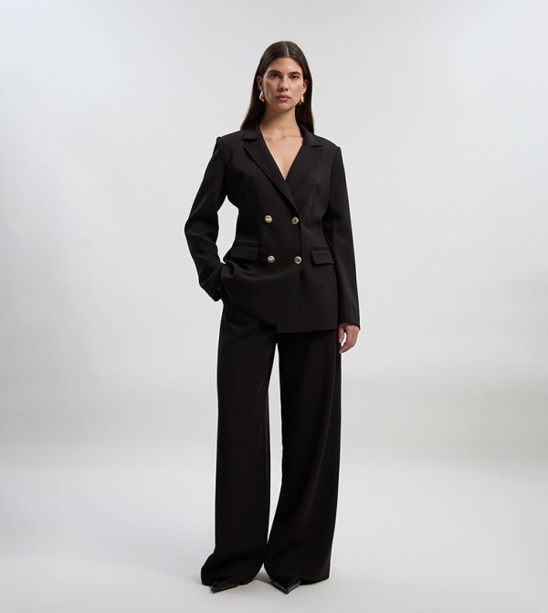 Compact Stretch Essential Tailored Double Breasted Blazer