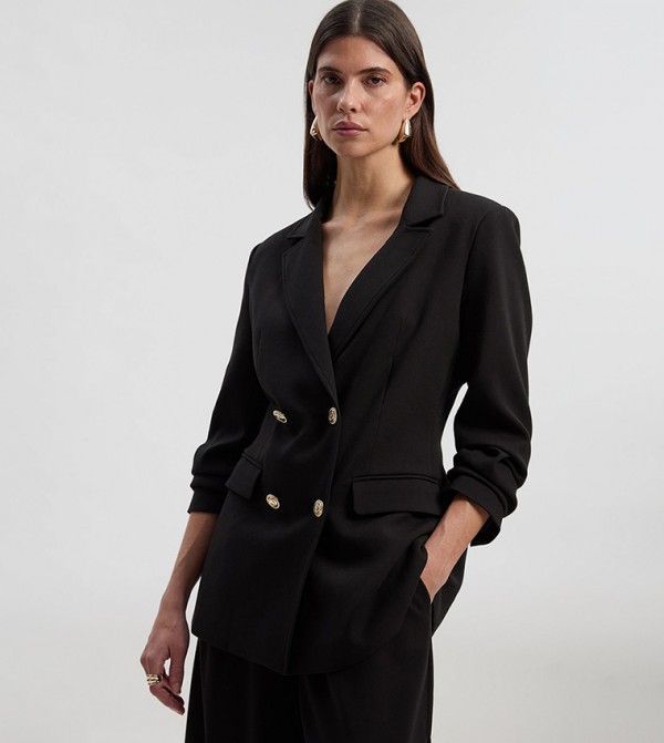 Tall Compact Stretch Essential Tailored Double Breasted Blazer