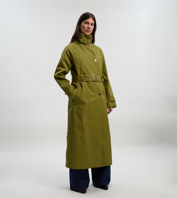 Funnel Neck Trench Coat