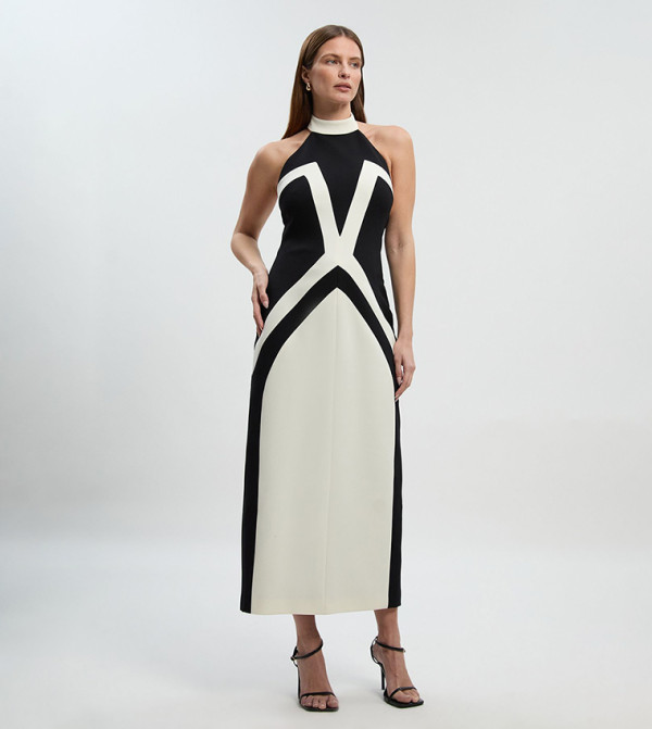 فستان ميدي لونين بقبة سلحفاة 