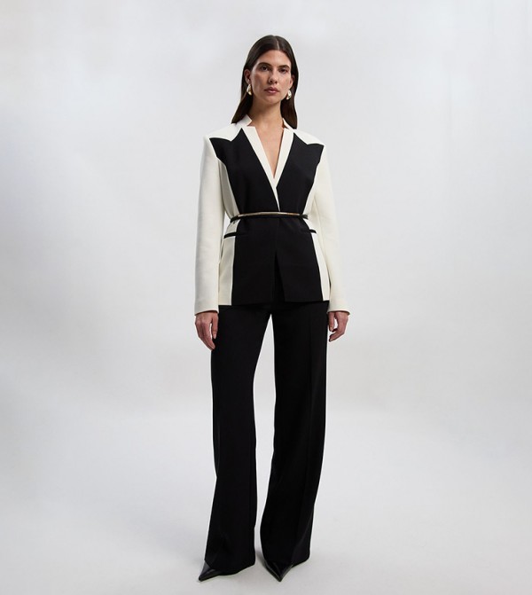 Compact Stretch Tailored Straight Fit Trousers