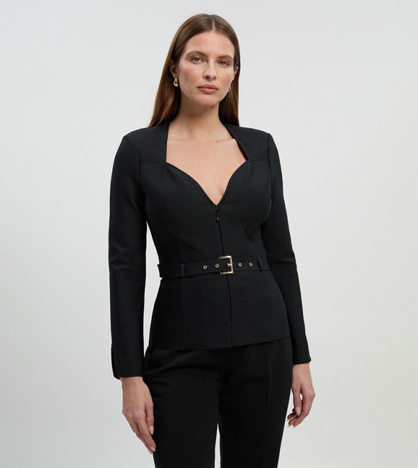 توب كم طويل بحزام 