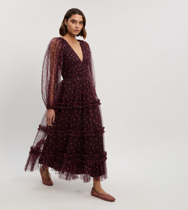 فستان ماكسي بكم بالون 