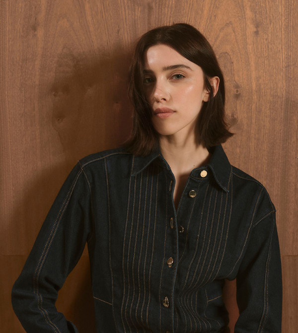 قميص جينز كورسيه 