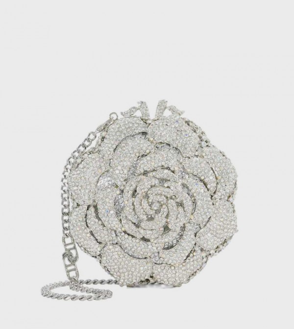 BLING Embellished Rose Clutch