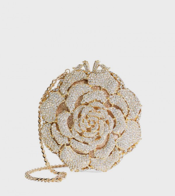 BLING Embellished Rose Clutch