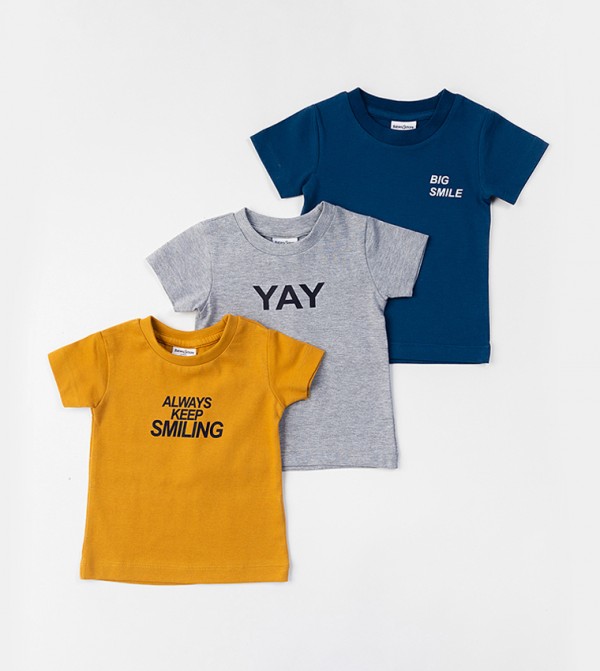 Pack of 3 Printed Short Sleeves T-Shirts