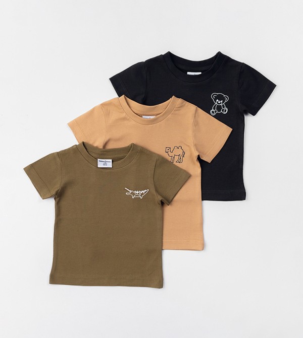 Pack of 3 Printed Short Sleeves T-Shirts