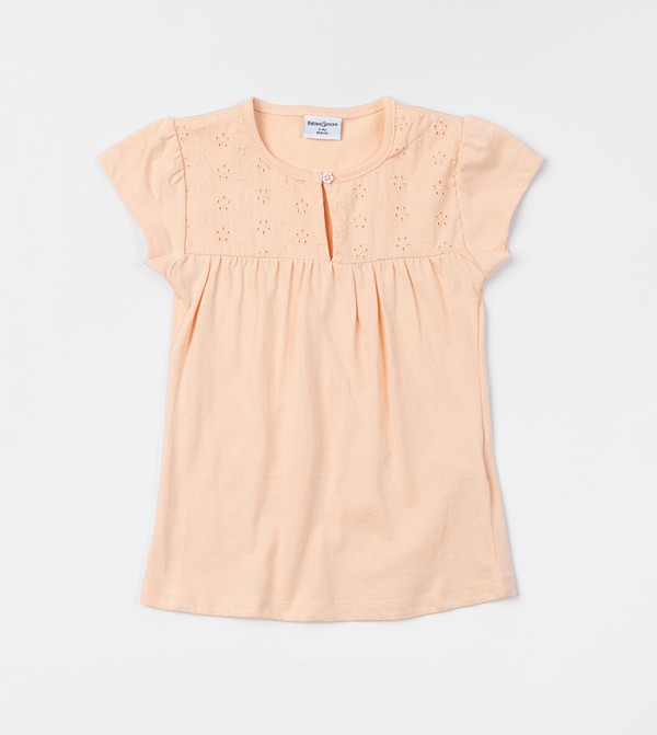 Embroidered Short Sleeves A-Line Dress