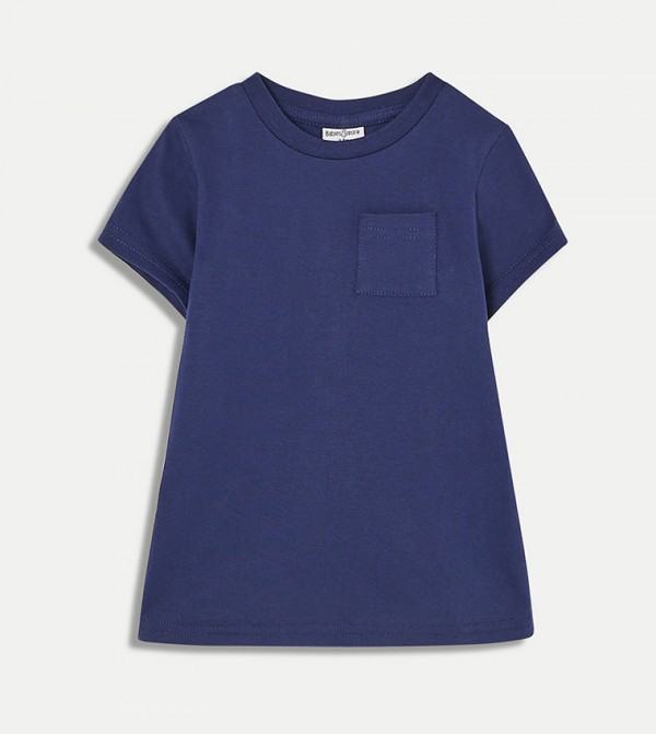 Solid Pocket Detail T-Shirt