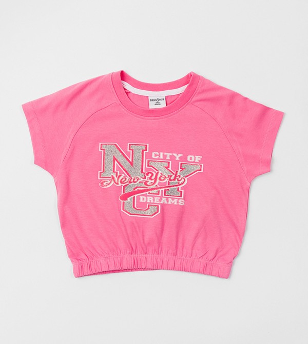 Printed Elastic Waist T-Shirt