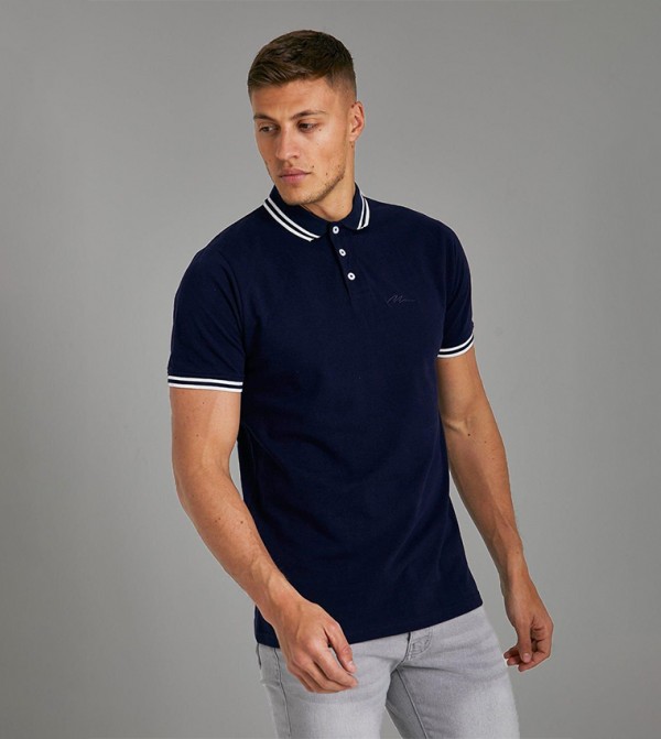 Slim Fit Signature Tipped Pique Polo T-Shirt