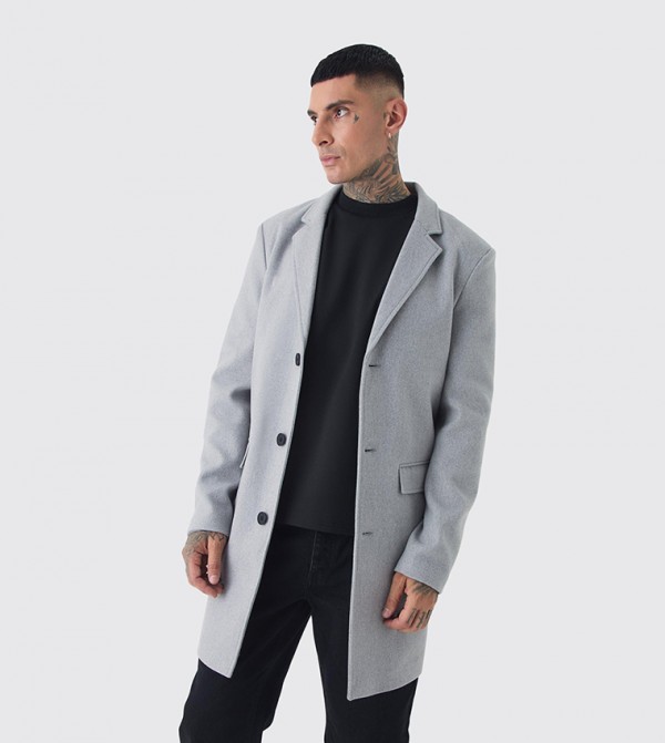 Tall Single Breasted Wool Look Overcoat