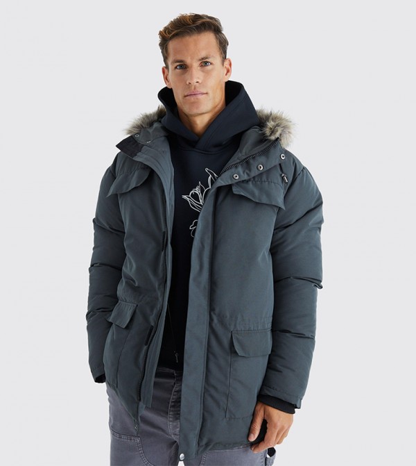Tall Faux Fur Hooded Arctic Parka Jacket