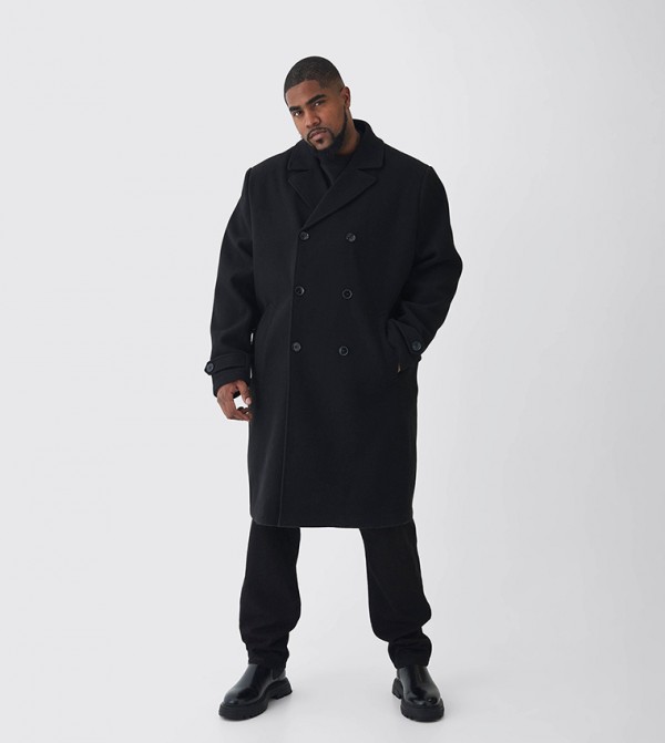 Plus & Tall Double Breasted Wool Look Overcoat