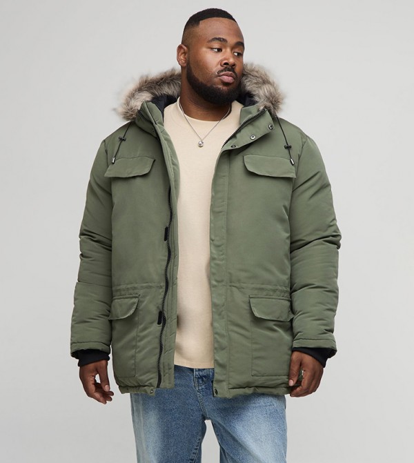 Plus & Tall Faux Fur Hooded Arctic Parka Jacket