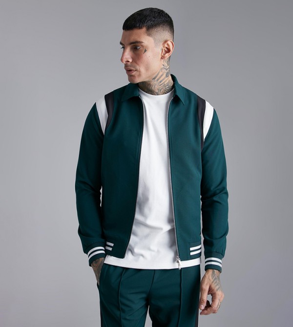Tailored Collared Varsity Regular Fit Bomber Jacket