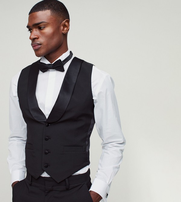 Skinny Fit Tuxedo Waistcoat